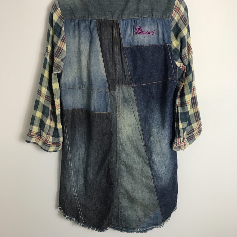 Desigual Patchwork Embroidered Tunic Top-Denim-Eu… - image 6